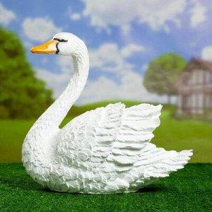 Садовая фигура "Лебедь" средний белый 43*38*20см гипс