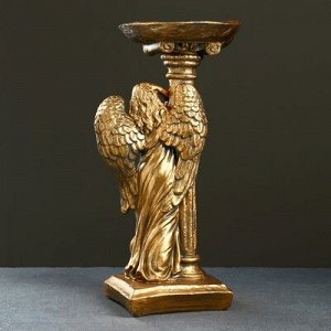 Фигура "Ангел девушка у колонны" бронза 18х23х42см
