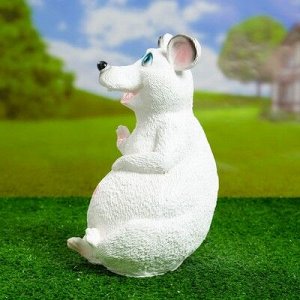 Садовая фигура "Мышь" белая 28 см