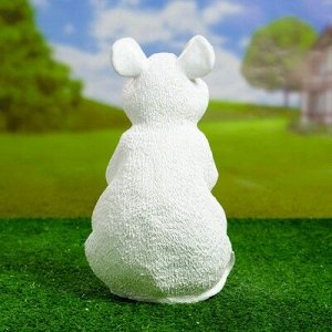 Садовая фигура "Мышь" белая 28 см