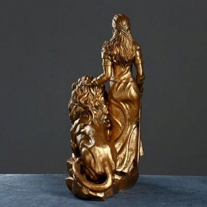 Фигура "Девушка со львом" бронза 38х60х76см