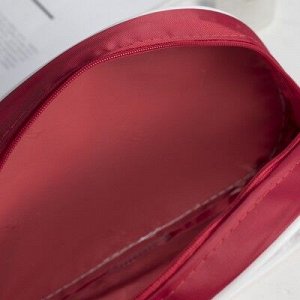 Косметичка ПВХ, отдел на молнии, с ручкой, цвет красный