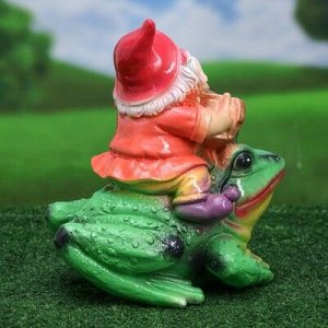 Садовая фигура &quot;Гном на жабе&quot;, разноцветный, 29 см, микс