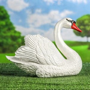 Садовая фигура "Лебедь", белый цвет, 29 см