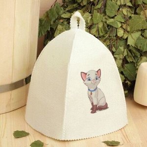 Банная шапка с детской термопечатью "Котёнок"
