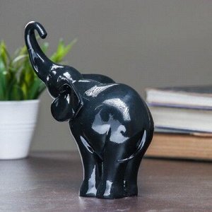 Фигура "Слон" черный глянец 16х9х18см