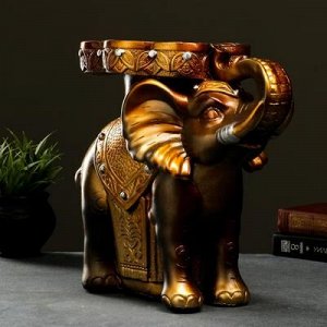 Фигура - подставка "Слон стоя" золото, 35х23х40см