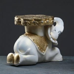 Фигура - подставка "Слон" белое золото, 27х40х23см