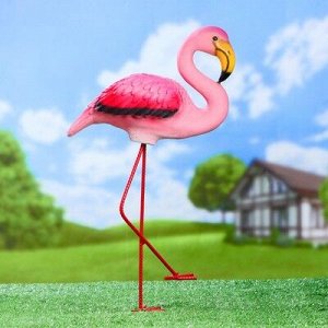 Садовая фигура "Розовый фламинго" 23х14х49см