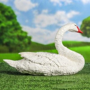 Садовая фигура "Лебедь", белый цвет, 28 см