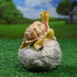 Садовая фигура "Черепаха на камне" 11,5х11,5х17см