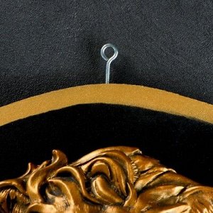 Панно "Голова льва" бронза, щит черный 40см