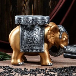 Подставка напольная "Слон №5" 24 см, золото, серебро
