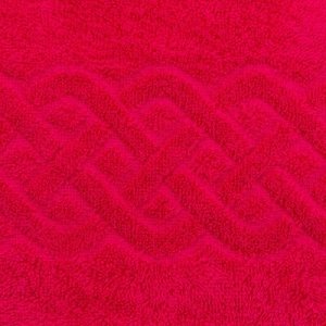 Полотенце махровое жаккард Plait, размер 70х130 см, цвет красный
