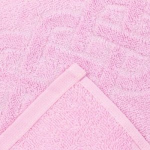 Полотенце махровое жаккард банное Plait, размер 70х130 см, 350 г/м2, цвет розовый