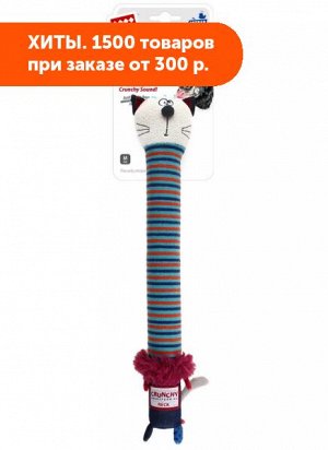 GiGwi Игрушка для собак с хрустящей шеей Кот 63см с пищалкой
