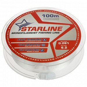 Монофильная леска STARLINE 100 м (transparent) d=0,261 мм