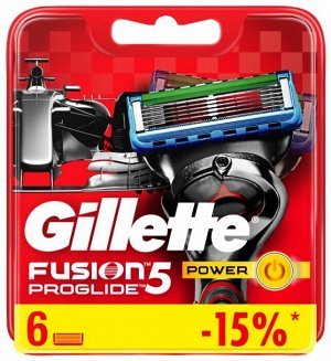 GILLETTE® FUSION ProGlide Power Сменные кассеты для бритья 6шт