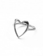 Серебряное узкое кольцо &quot;Сердце&quot;