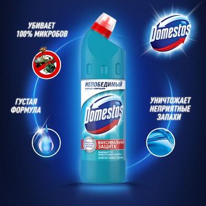 Domestos Свежесть Атлантики, чистящий гель для унитаза, защита от бактерий и вирусов 1 л