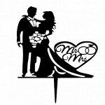 Топпер &quot;Молодожены с сердцем&quot; черный
