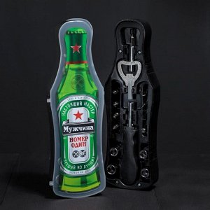 Набор инструментов «Мужчина номер один», в бутылке, 15 предметов