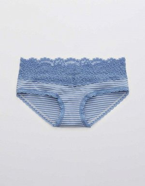 Aerie Cotton Eyelash Lace Striped Boybrief Underwear