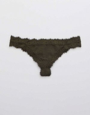 Aerie Eyelash Lace Thong Underwear