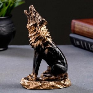 Фигура "Волк" 17х10см, бронза / мраморная крошка