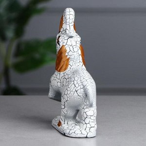 Набор статуэток "Слоны", 7 предметов, кракелюр, белый, керамика