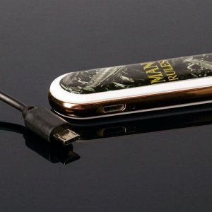 Зажигалка электронная, USB, спираль, "Man rules", 8,5 х 2,5 х 1 см