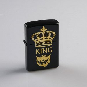 Зажигалка бензиновая  "KING" в коробке, чёрная