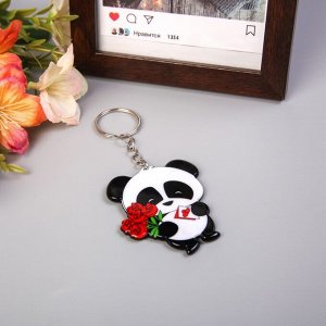 Брелок акрил "Панда-романтик" 5,3х4,6 см