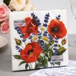 Салфетки бумажные New line FRESCO «Ромашки и маки», 2 слоя, 33*33 см, 20 листов