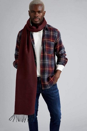 Узорчатый двусторонний шарф-шаль