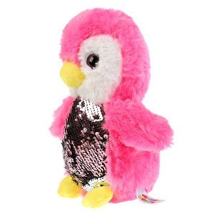 A44997-20NS Игрушка мягкая пингвин с пайетками розовый, 20см, без чипа, в пак. Мульти-пульти в кор.75шт
