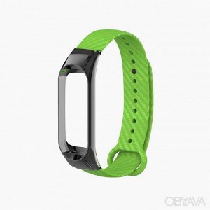 Ремешок WB04 carbon для "Xiaomi Mi Band 4" силиконовый (green)