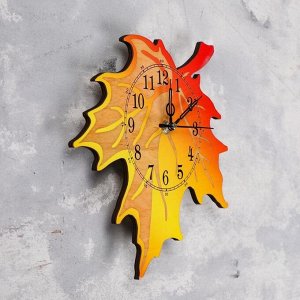 Часы настенные "Осенний лист",  плавный ход, стрелки микс