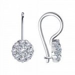Серебряные серьги Diamant с фианитом