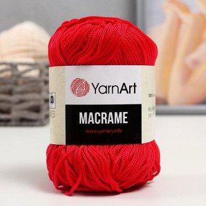 Пряжа "Macrame Макраме" 100% полиэстер 130м/90гр (163 красный)