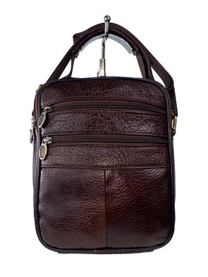 Мужская сумка для документов из фактурной натуральной кожи, цвет коричневый