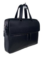 Мужской деловой портфель из натуральной кожи, цвет чёрный