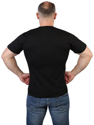 Футболка Черная футболка с принтом пограничников – статусно и заметно №72Б