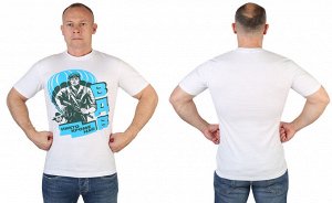 Футболка Белая мужская футболка ВДВ - новая серия для Десанта! Крупный принт, который заметят ВСЕ! №375