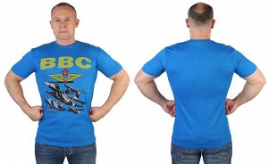 Футболка Мужская хлопковая футболка ВВС – цвет неба и силы №84А