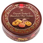 Печенье BISCA Danish Butter &amp; Chocolate Chip Cookies 454 г ж/б 1 уп.х 12 шт.