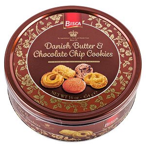 Печенье BISCA Danish Butter & Chocolate Chip Cookies 454 г ж/б
