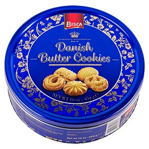 печенье BISCA Danish Butter Cookies-26,7% 454 г ж/б 1 уп.х 12 шт.