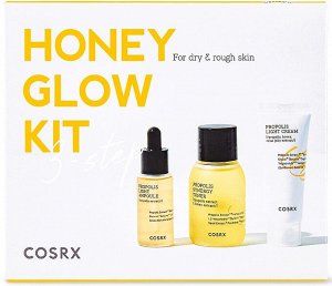 Набор миниатюр с прополисом COSRX Honey Glow Propolis Trial Kit (3 step)(тонер 30 мл, сыворотка 10 мл, крем 15 мл), ,