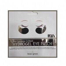 BEAUUGREEN (1pair) Hydrogel Eye Patch Black&Seacucuber Гидрогелевые патчи для глаз "Черный жемчуг и морской огурец" (1пара), ,